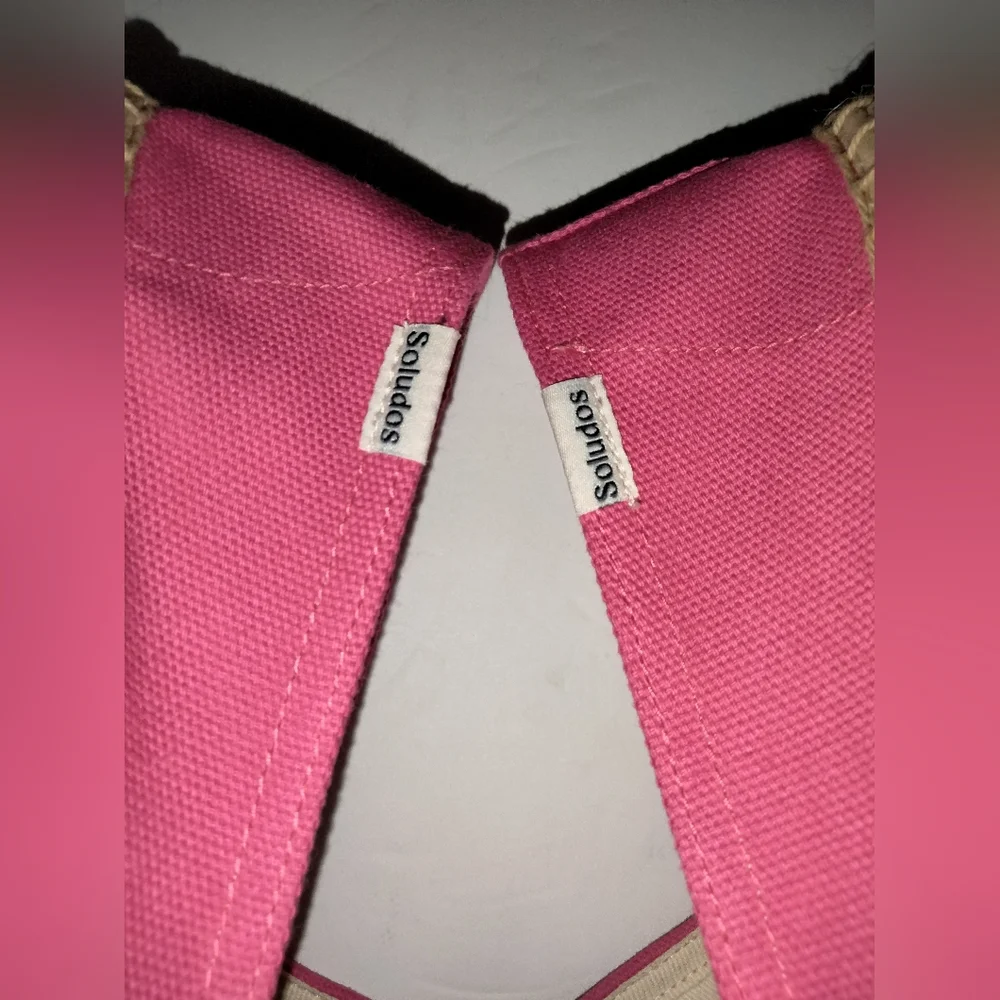 Soludos (Size 7-7.5) Pink Canvas Dali Original Slip-on Espadrilles (Like New)